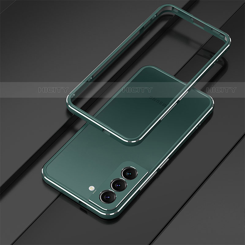 Coque Bumper Luxe Aluminum Metal Etui pour Samsung Galaxy S22 5G Vert Plus