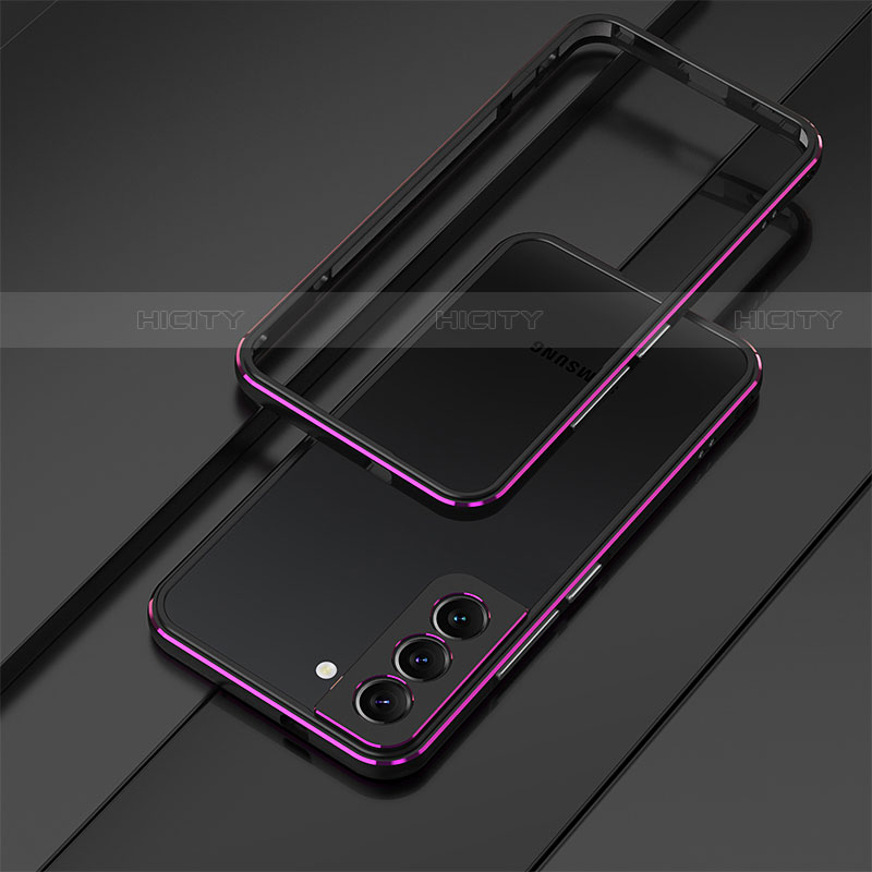 Coque Bumper Luxe Aluminum Metal Etui pour Samsung Galaxy S22 Plus 5G Violet Plus