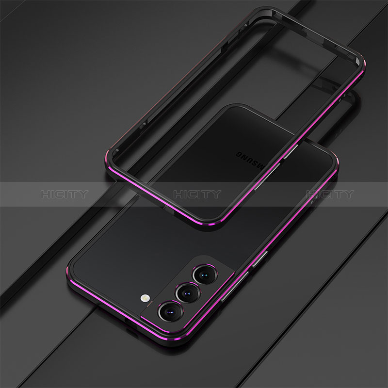 Coque Bumper Luxe Aluminum Metal Etui pour Samsung Galaxy S24 Plus 5G Violet Plus