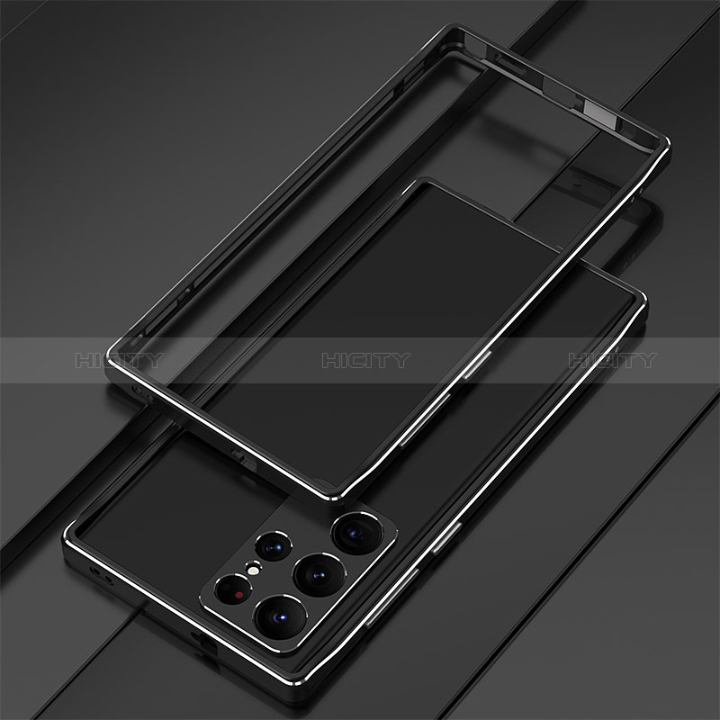 Coque Bumper Luxe Aluminum Metal Etui pour Samsung Galaxy S24 Ultra 5G Noir Plus