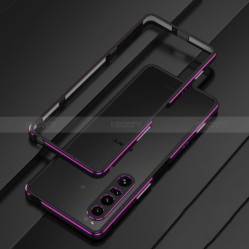 Coque Bumper Luxe Aluminum Metal Etui pour Sony Xperia 1 IV SO-51C Violet Plus