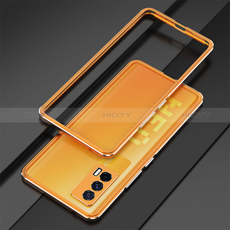 Coque Bumper Luxe Aluminum Metal Etui pour Vivo iQOO 7 India 5G Orange Plus