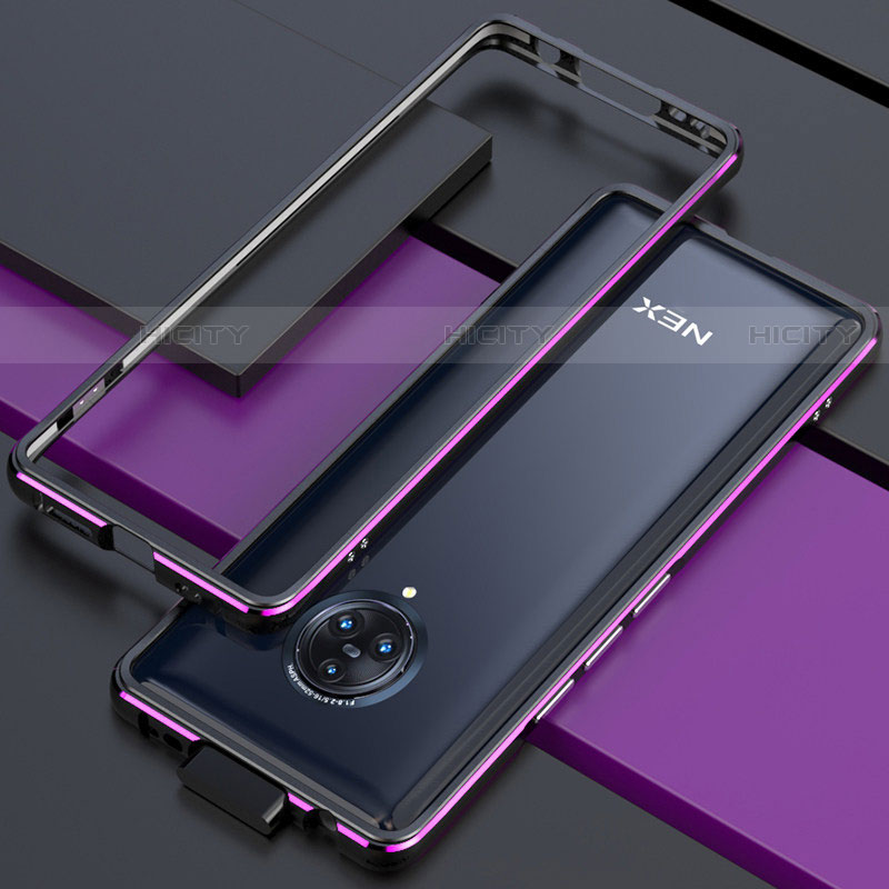 Coque Bumper Luxe Aluminum Metal Etui pour Vivo Nex 3 Violet Plus