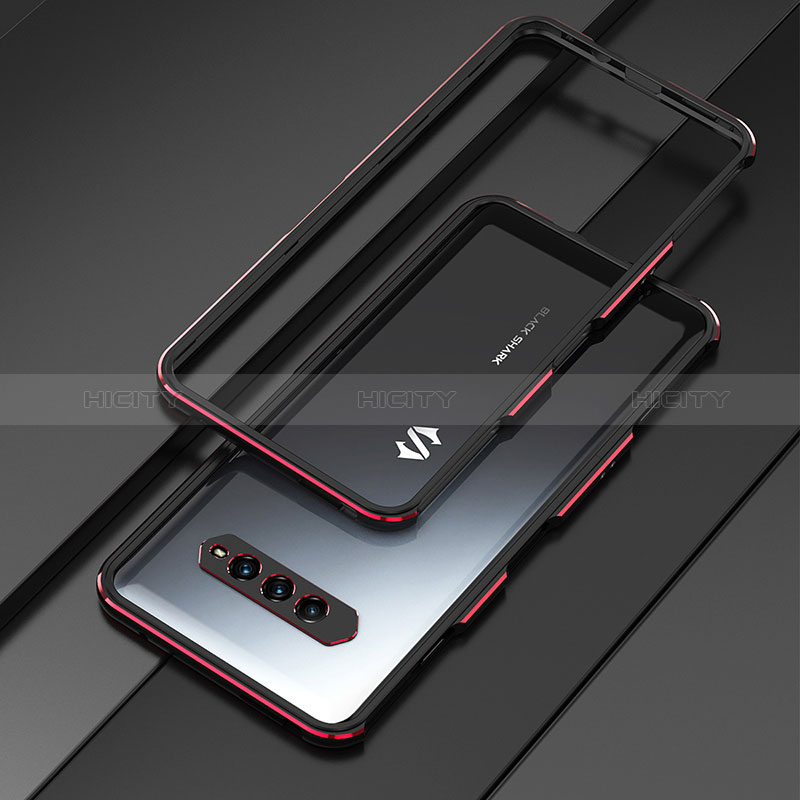 Coque Bumper Luxe Aluminum Metal Etui pour Xiaomi Black Shark 4 Pro 5G Rouge et Noir Plus