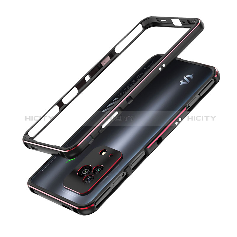 Coque Bumper Luxe Aluminum Metal Etui pour Xiaomi Black Shark 5 5G Rouge et Noir Plus