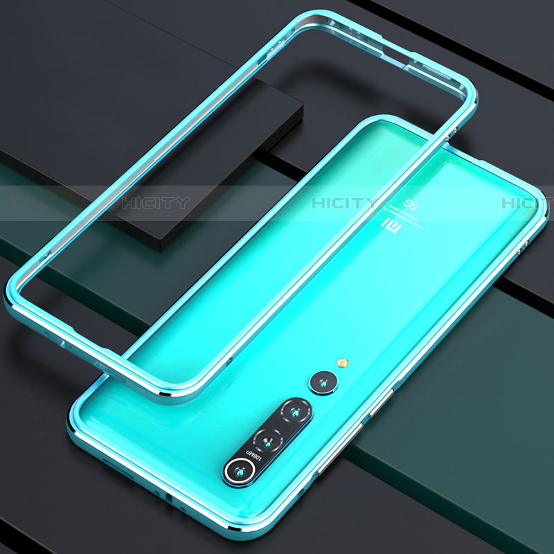 Coque Bumper Luxe Aluminum Metal Etui pour Xiaomi Mi 10 Cyan Plus