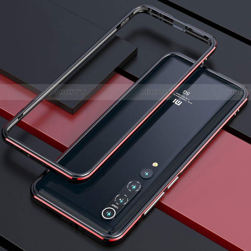 Coque Bumper Luxe Aluminum Metal Etui pour Xiaomi Mi 10 Rouge et Noir Plus