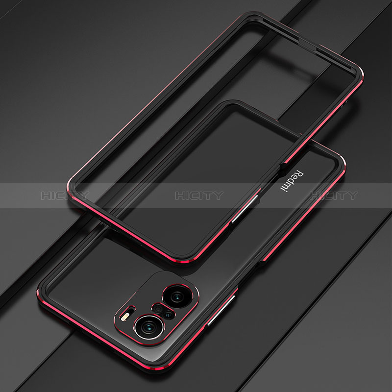 Coque Bumper Luxe Aluminum Metal Etui pour Xiaomi Mi 11i 5G Rouge et Noir Plus