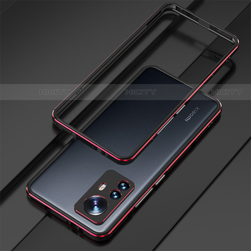 Coque Bumper Luxe Aluminum Metal Etui pour Xiaomi Mi 12 Pro 5G Rouge et Noir Plus