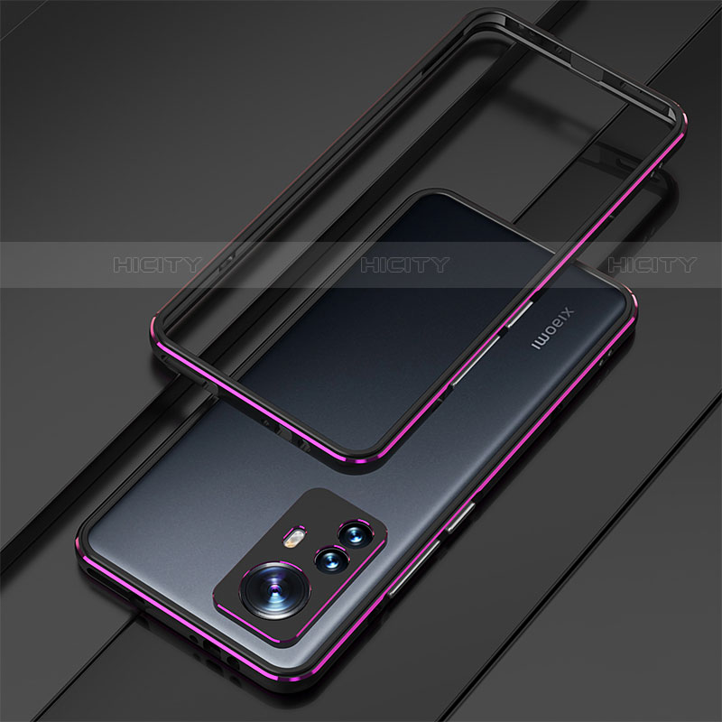 Coque Bumper Luxe Aluminum Metal Etui pour Xiaomi Mi 12 Pro 5G Violet Plus