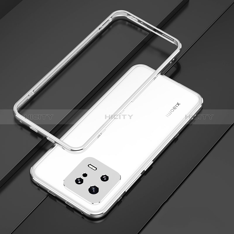 Coque Bumper Luxe Aluminum Metal Etui pour Xiaomi Mi 13 5G Argent Plus