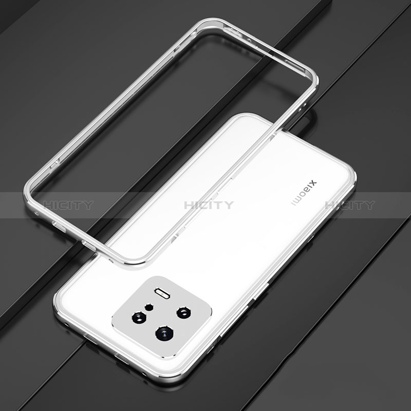 Coque Bumper Luxe Aluminum Metal Etui pour Xiaomi Mi 13 Pro 5G Argent Plus