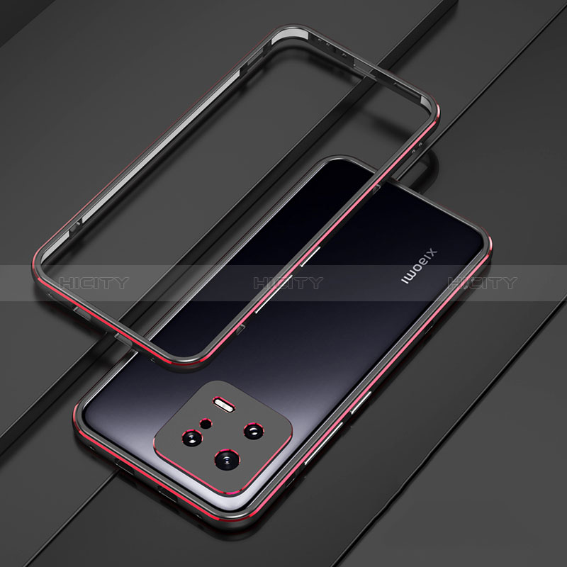Coque Bumper Luxe Aluminum Metal Etui pour Xiaomi Mi 13 Pro 5G Rouge et Noir Plus