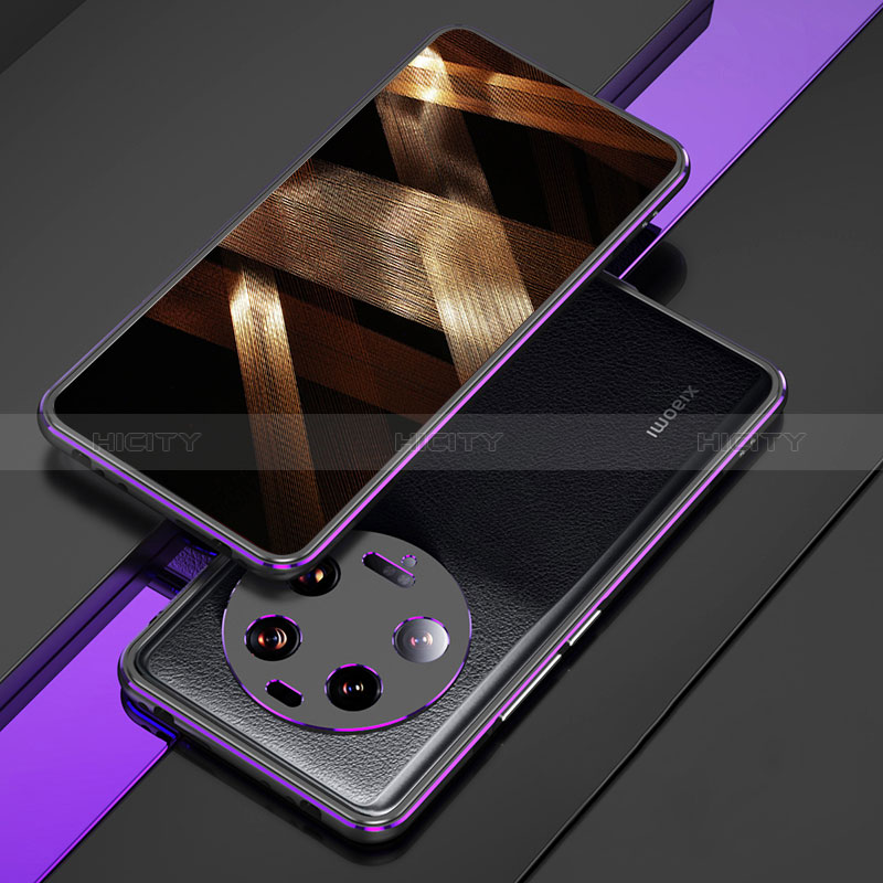 Coque Bumper Luxe Aluminum Metal Etui pour Xiaomi Mi 13 Ultra 5G Violet Plus