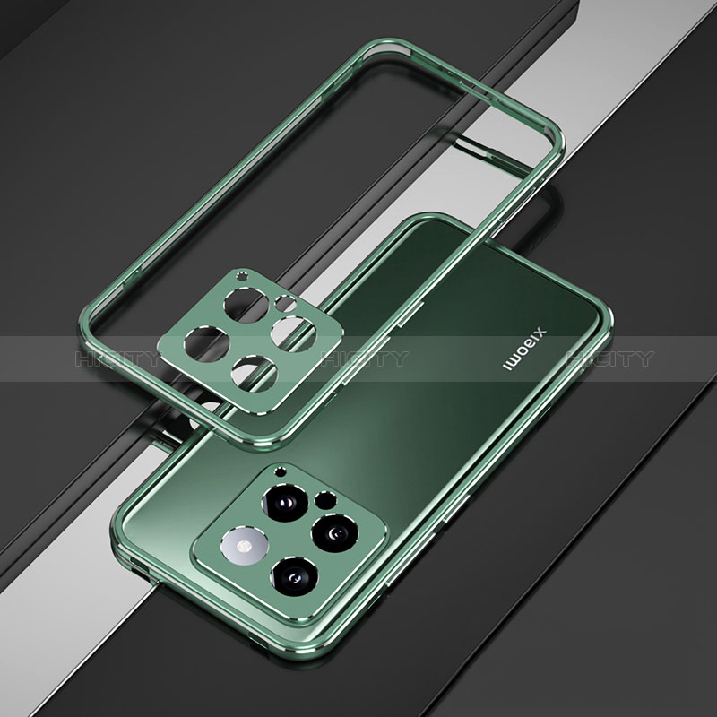 Coque Bumper Luxe Aluminum Metal Etui pour Xiaomi Mi 14 5G Vert Plus