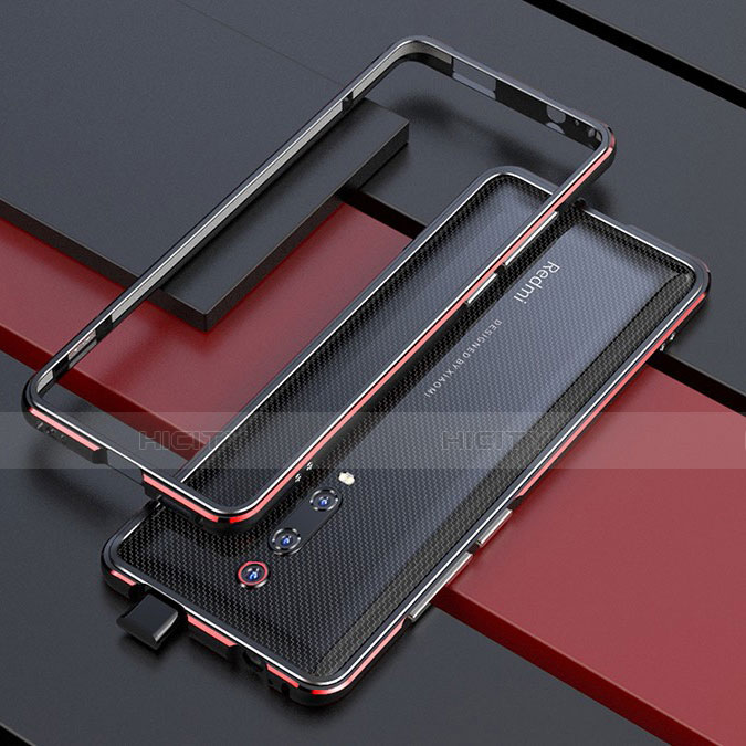 Coque Bumper Luxe Aluminum Metal Etui pour Xiaomi Mi 9T Pro Rouge et Noir Plus