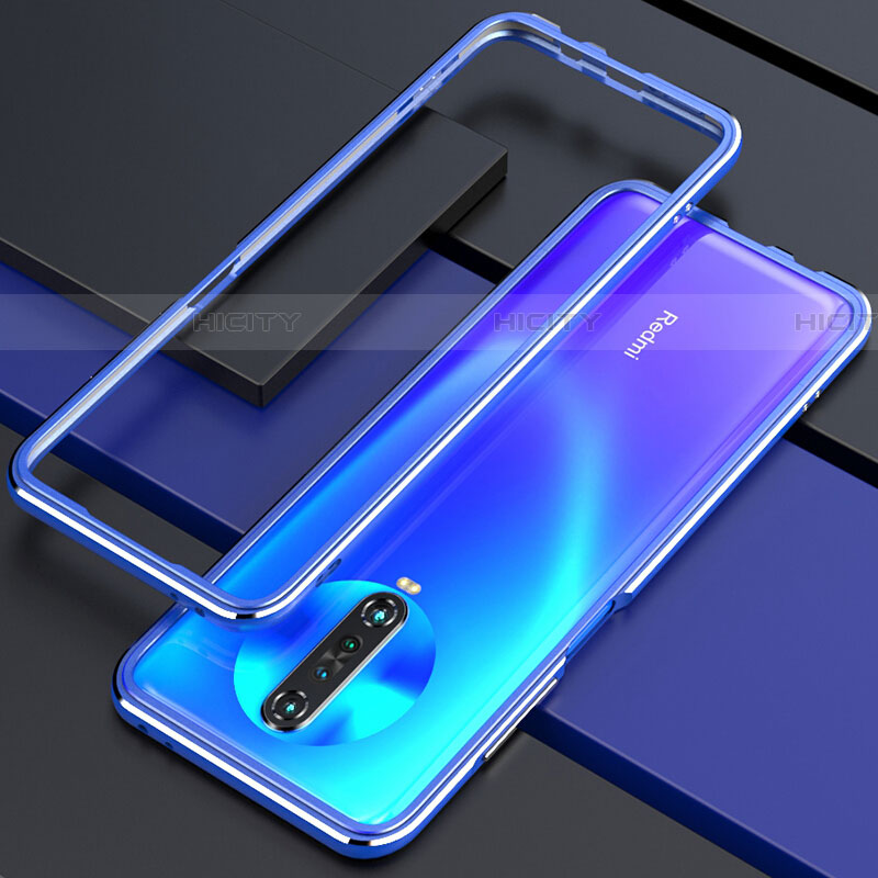 Coque Bumper Luxe Aluminum Metal Etui pour Xiaomi Poco X2 Bleu Plus