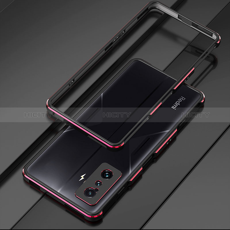 Coque Bumper Luxe Aluminum Metal Etui pour Xiaomi Redmi K50 Gaming AMG F1 5G Rouge et Noir Plus