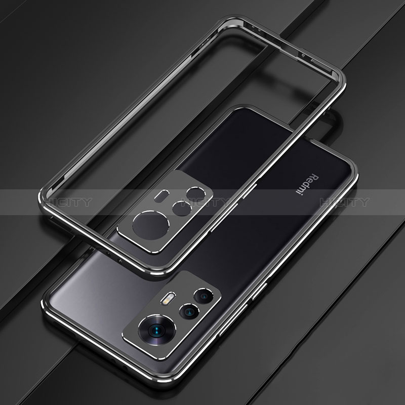 Coque Bumper Luxe Aluminum Metal Etui pour Xiaomi Redmi K50 Ultra 5G Noir Plus