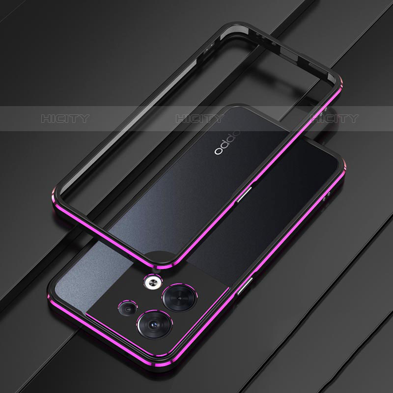 Coque Bumper Luxe Aluminum Metal Etui S01 pour Oppo Reno9 5G Violet Plus