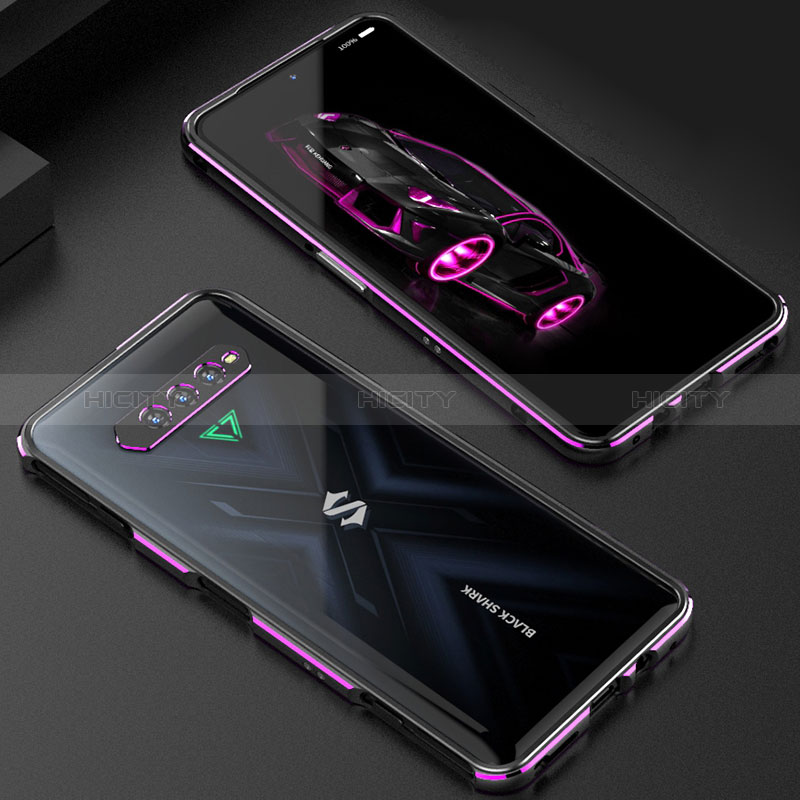 Coque Bumper Luxe Aluminum Metal Etui S01 pour Xiaomi Black Shark 4S 5G Violet Plus