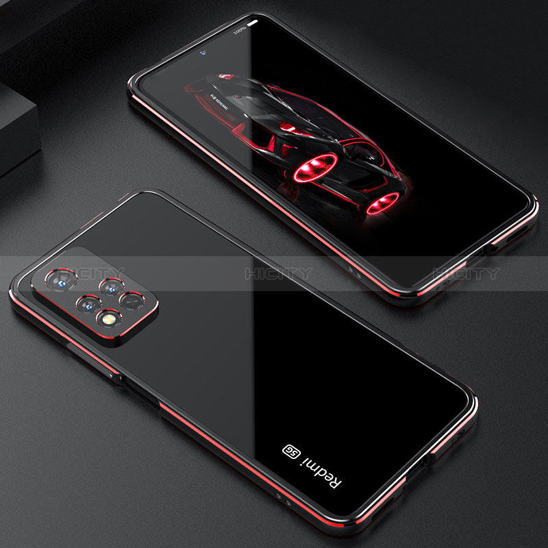 Coque Bumper Luxe Aluminum Metal Etui S01 pour Xiaomi Mi 11i 5G (2022) Rouge et Noir Plus