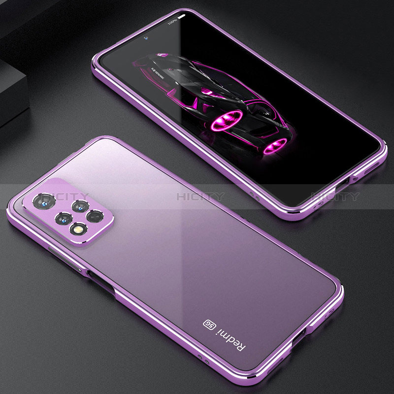 Coque Bumper Luxe Aluminum Metal Etui S01 pour Xiaomi Mi 11i 5G (2022) Violet Clair Plus