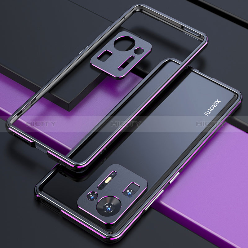 Coque Bumper Luxe Aluminum Metal Etui S01 pour Xiaomi Mi Mix 4 5G Violet Plus