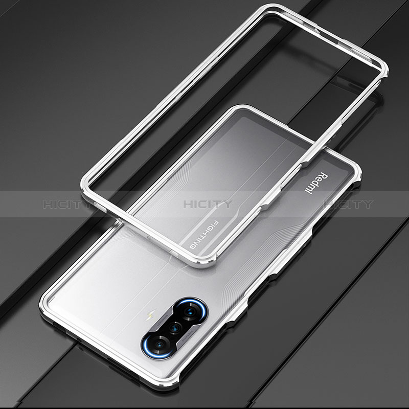 Coque Bumper Luxe Aluminum Metal Etui S01 pour Xiaomi Poco F3 GT 5G Argent Plus