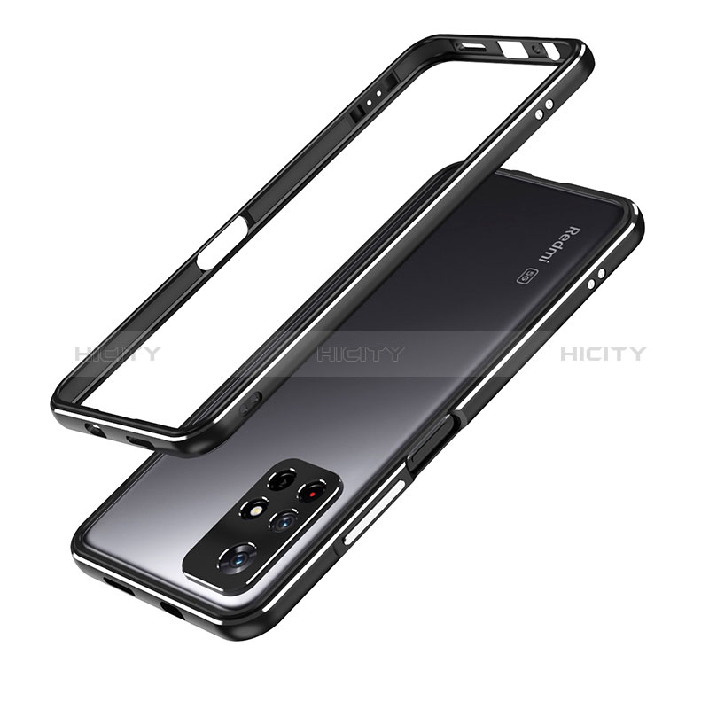 Coque Bumper Luxe Aluminum Metal Etui S01 pour Xiaomi Poco M4 Pro 5G Noir Plus