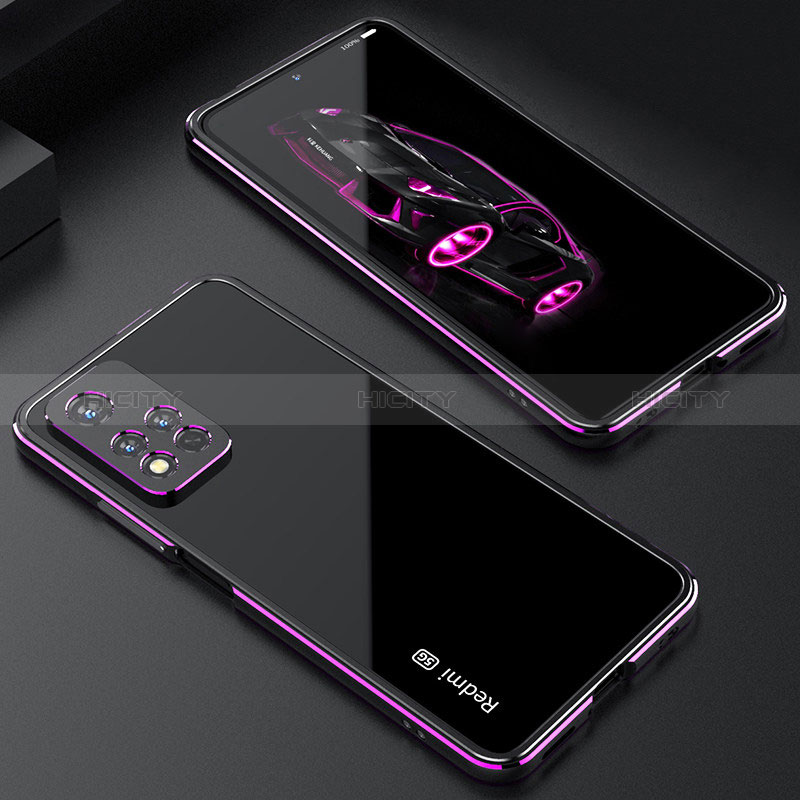 Coque Bumper Luxe Aluminum Metal Etui S01 pour Xiaomi Redmi Note 11 Pro+ Plus 5G Violet Plus