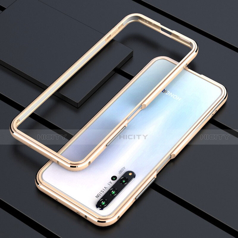 Coque Bumper Luxe Aluminum Metal Etui T01 pour Huawei Honor 20 Or Plus