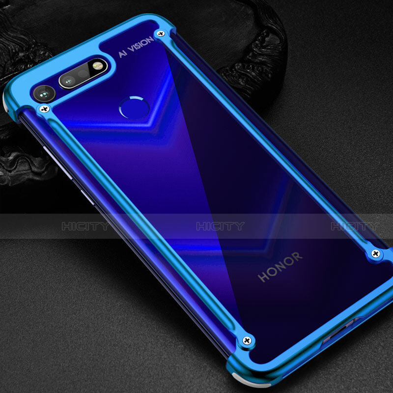 Coque Bumper Luxe Aluminum Metal Etui T01 pour Huawei Honor View 20 Bleu Plus