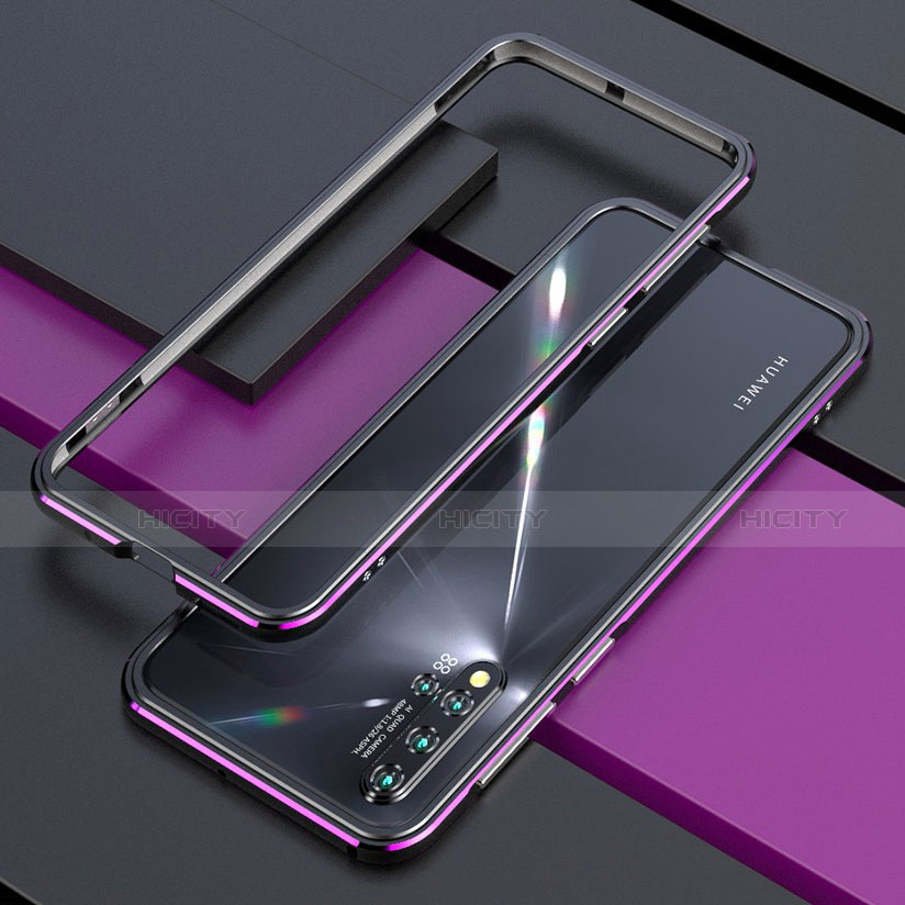 Coque Bumper Luxe Aluminum Metal Etui T01 pour Huawei Nova 5 Pro Violet et Noir Plus