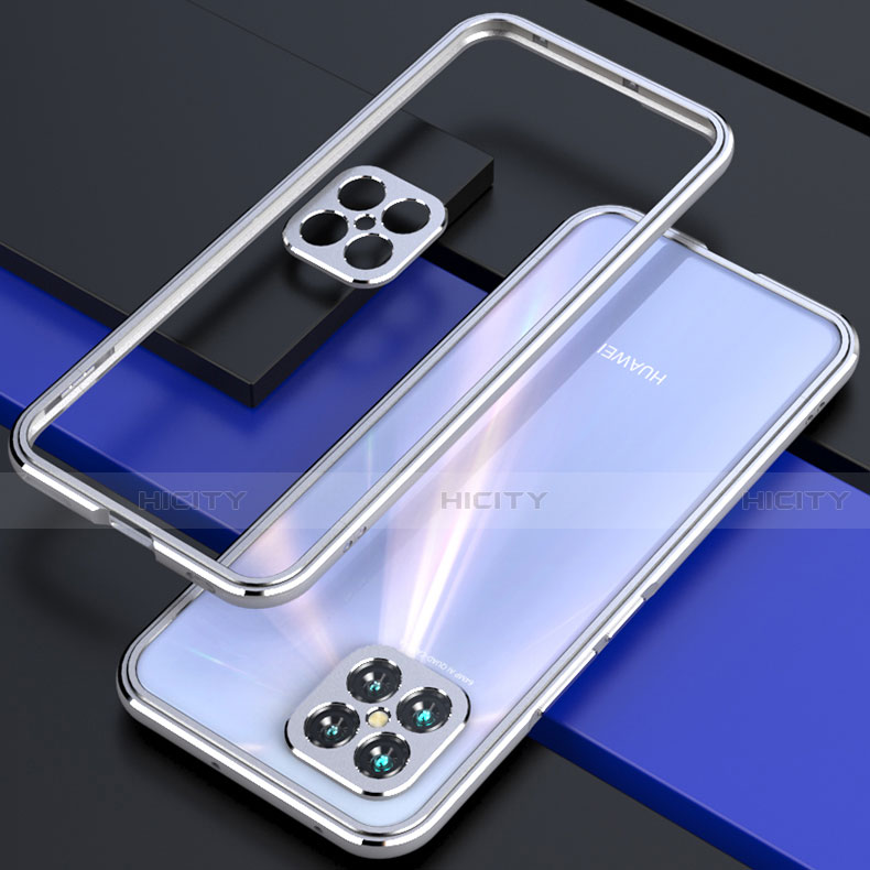 Coque Bumper Luxe Aluminum Metal Etui T01 pour Huawei Nova 8 SE 5G Argent Plus