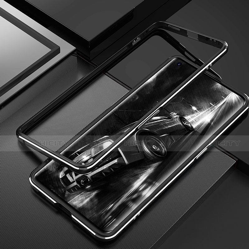 Coque Bumper Luxe Aluminum Metal Etui T01 pour Oppo Find X2 Noir Plus
