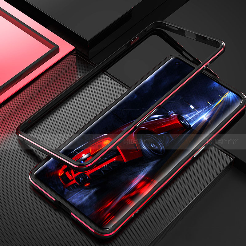 Coque Bumper Luxe Aluminum Metal Etui T01 pour Oppo Find X2 Rouge Plus