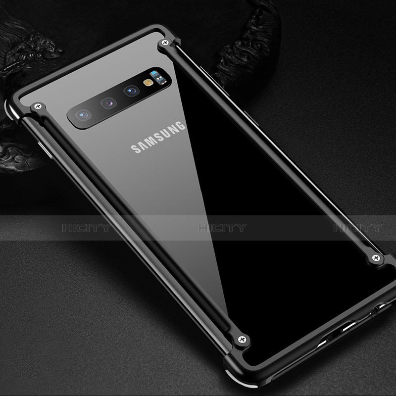 Coque Bumper Luxe Aluminum Metal Etui T01 pour Samsung Galaxy S10 Plus Noir Plus