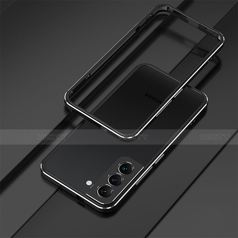 Coque Bumper Luxe Aluminum Metal Etui T01 pour Samsung Galaxy S21 5G Noir Plus