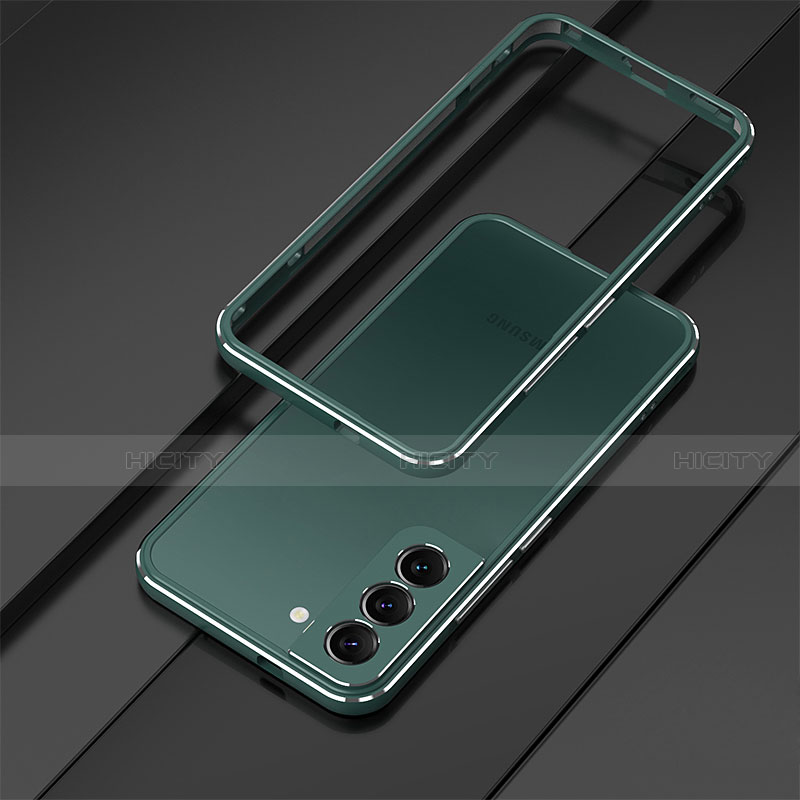 Coque Bumper Luxe Aluminum Metal Etui T01 pour Samsung Galaxy S21 5G Vert Plus