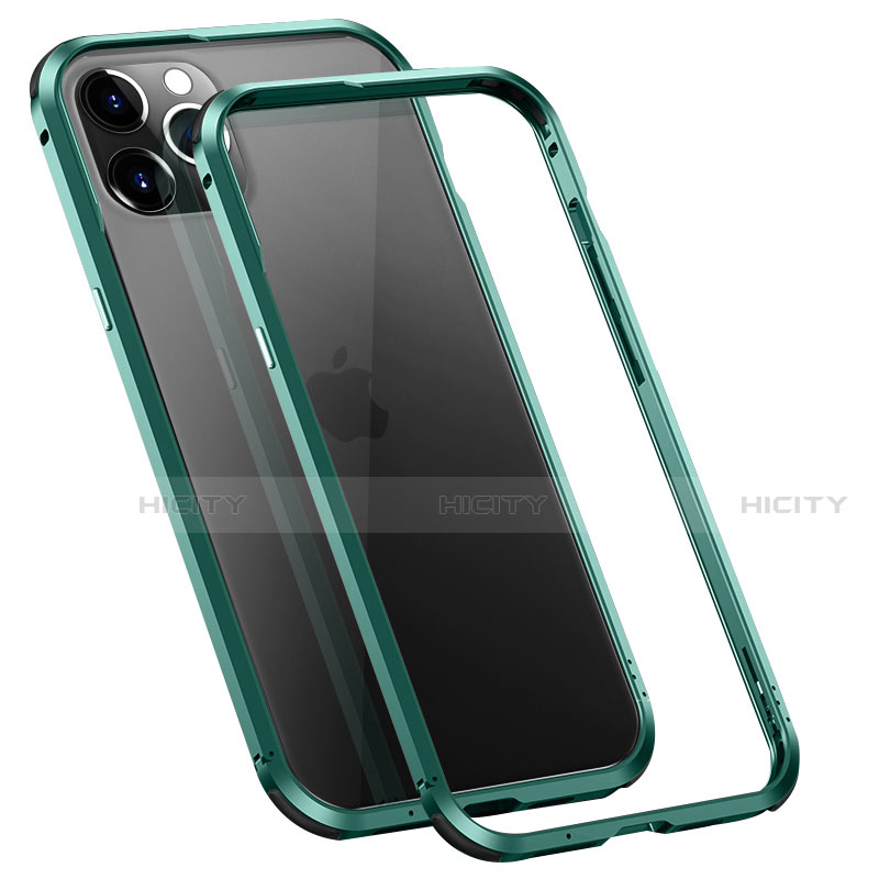 Coque Bumper Luxe Aluminum Metal Etui T02 pour Apple iPhone 12 Pro Max Vert Plus