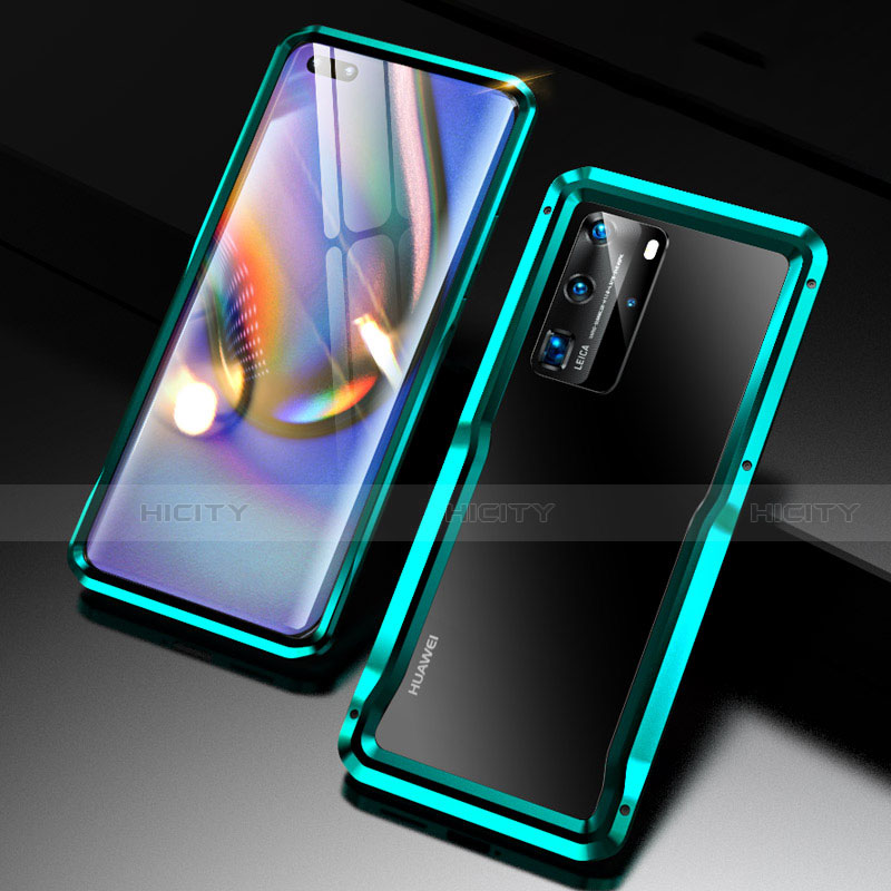 Coque Bumper Luxe Aluminum Metal Etui T02 pour Huawei P40 Pro Vert Plus