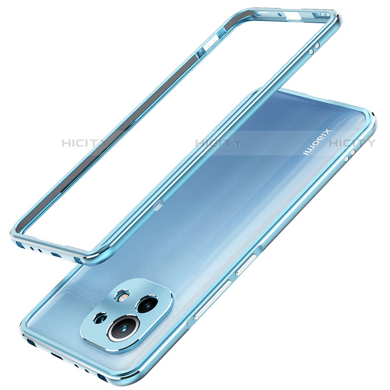 Coque Bumper Luxe Aluminum Metal Etui T02 pour Xiaomi Mi 11 Lite 4G Bleu Plus