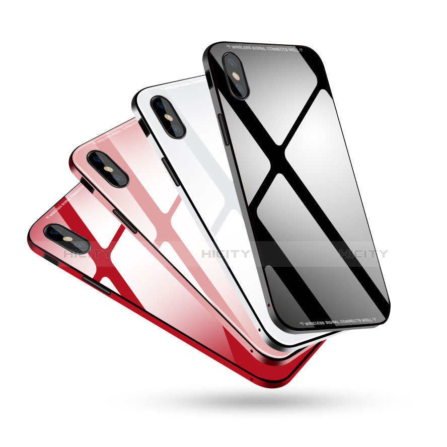 Coque Bumper Luxe Aluminum Metal Miroir Housse Etui S01 pour Apple iPhone Xs Plus