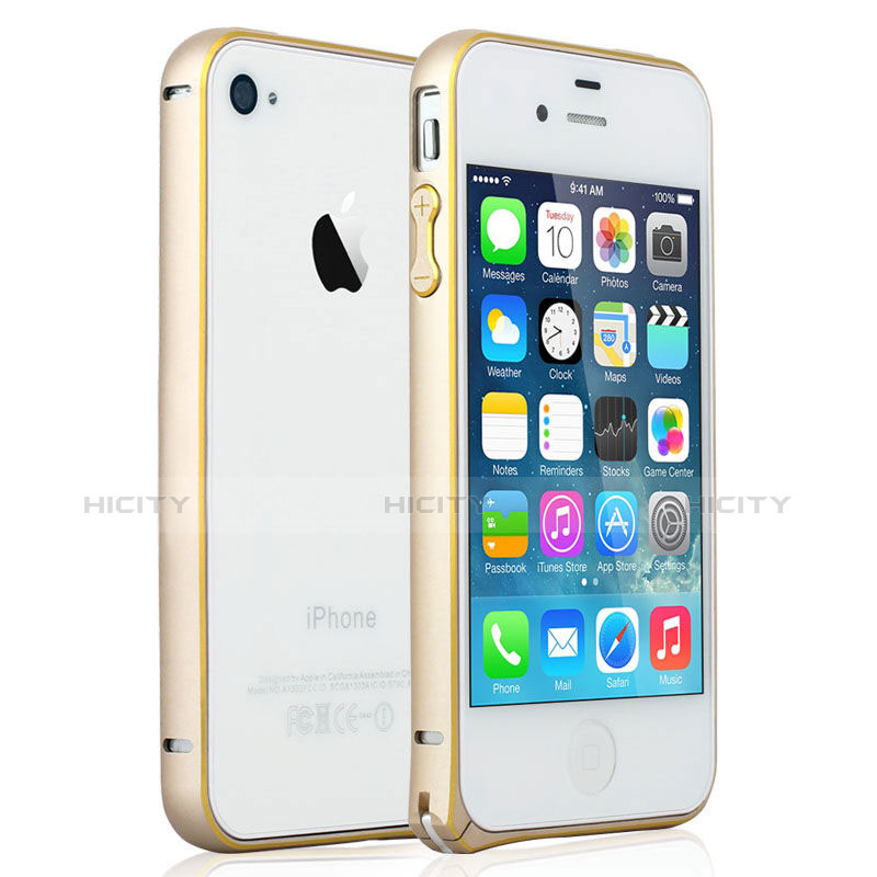 Coque Bumper Luxe Aluminum Metal pour Apple iPhone 4 Or Plus