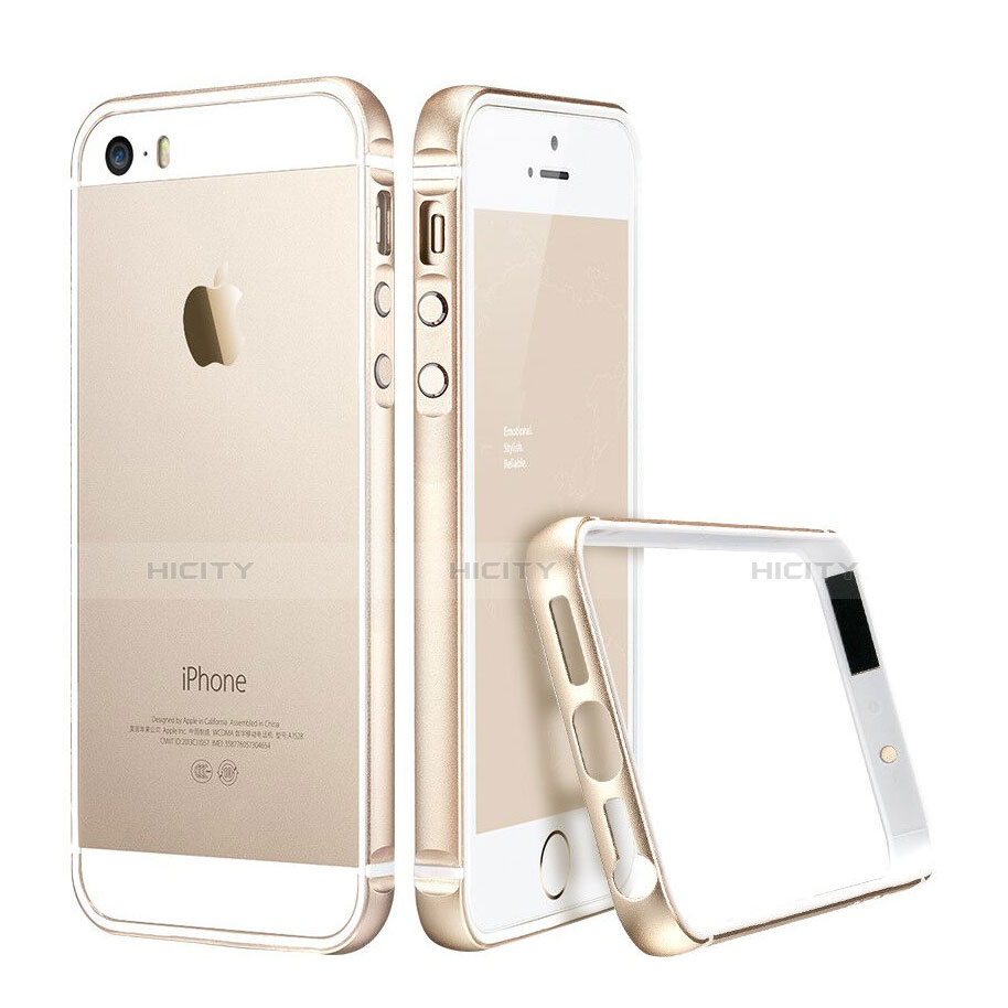 Coque Bumper Luxe Aluminum Metal pour Apple iPhone 5 Or Plus