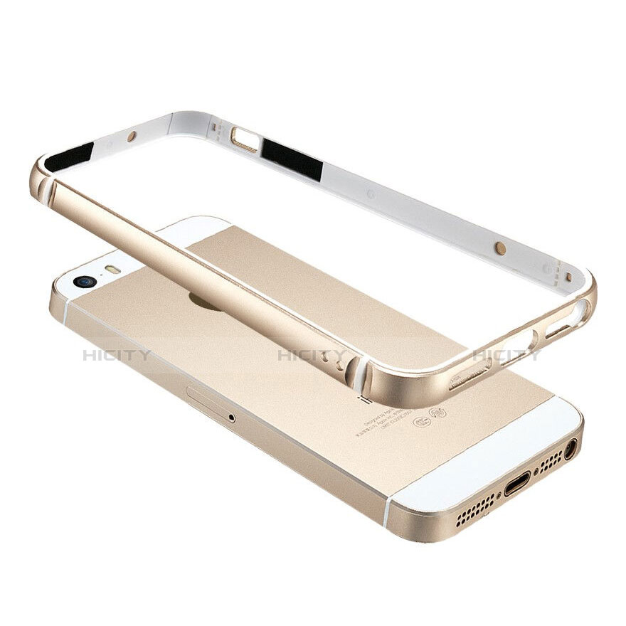 Coque Bumper Luxe Aluminum Metal pour Apple iPhone 5 Or Plus