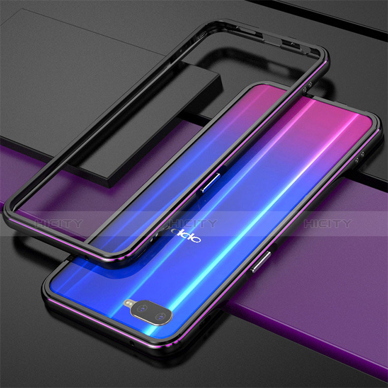 Coque Bumper Luxe Aluminum Metal pour Oppo R15X Violet Plus