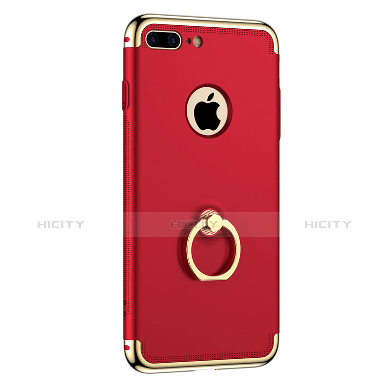 Coque Bumper Luxe Metal et Plastique avec Support Bague Anneau pour Apple iPhone 7 Plus Rouge Plus