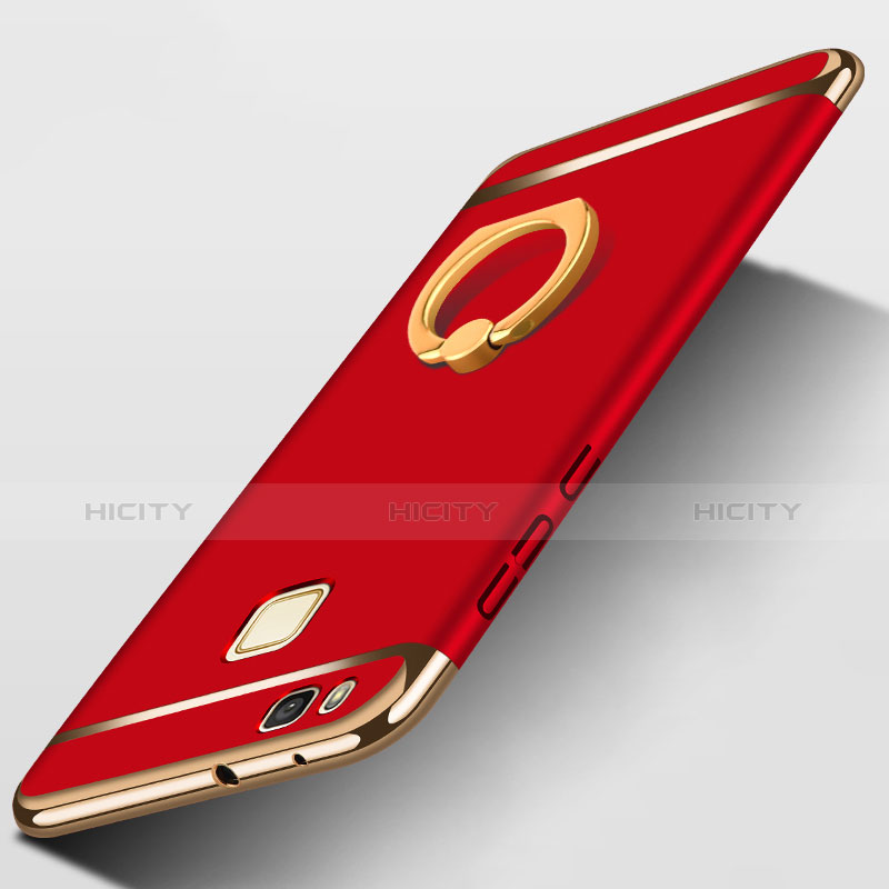 Coque Bumper Luxe Metal et Plastique avec Support Bague Anneau pour Huawei G9 Lite Rouge Plus